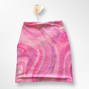 Barbie pink mesh marble mini skirt from Tiger Mist
